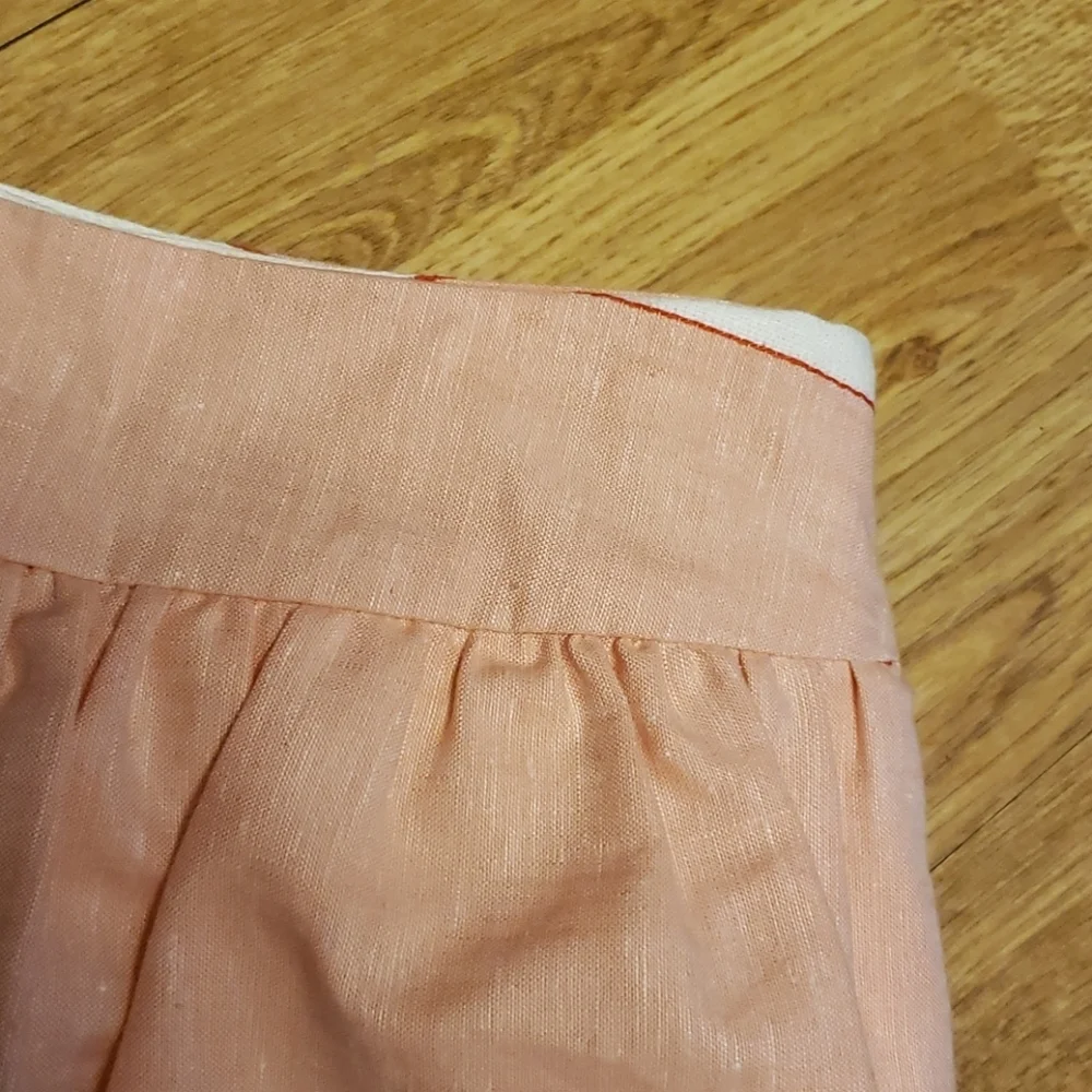 Jenny Han linen blend pink/white mini skirt XS